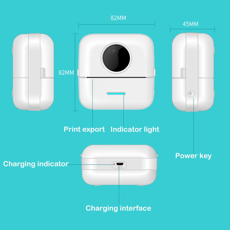 Мини карманный термопринтер для фото Беспроводной Bluetooth-принтер для Android и iOS