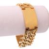High Quality Stainless Steel Smooth Bracelets Gold Color Double Row Hand Chain ID Bracelet Bangle for Men Jewelry