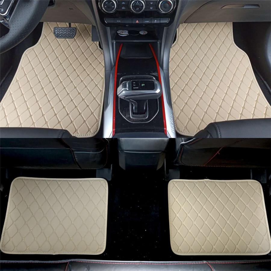 4pcs PU Leather Universal Auto Car Floor Mats Front Rear Liner Weather Set
