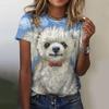 New Kawaii Cartoon Dog Print T-shirt  For Women Plus Size Top Women's Trending Clothing Fashion Short Sleeve Shirt Crew Top
