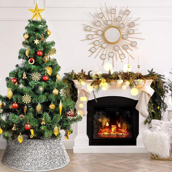 Юбка для рождественской елки Yousheng, круглая, с пайетками, многоразовое кольцо для рождественской елки, подставка для искусственной рождественской елки, чехол для праздничного декора