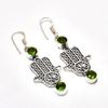 Peridot Gemstone Handmade 925 Silver Plated Jewelry Earring 2.08"