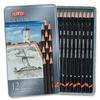 Graphite Pencils - DERWENT - GRAPHIC - Metal Box of 12 - Medium Lead - Grey