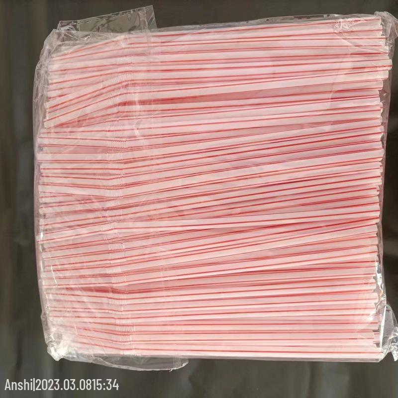 Eco-Friendly Colored Transparent Hard Tip Straws - Individually Wrapped, Disposable, Straight, Thin, for Soy Milk and Juice