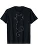 Simple Cat Outline Design Women's Cotton TShirt, Pure Cotton Premium Print, Durable And LongLasting, Casual Fashion Style