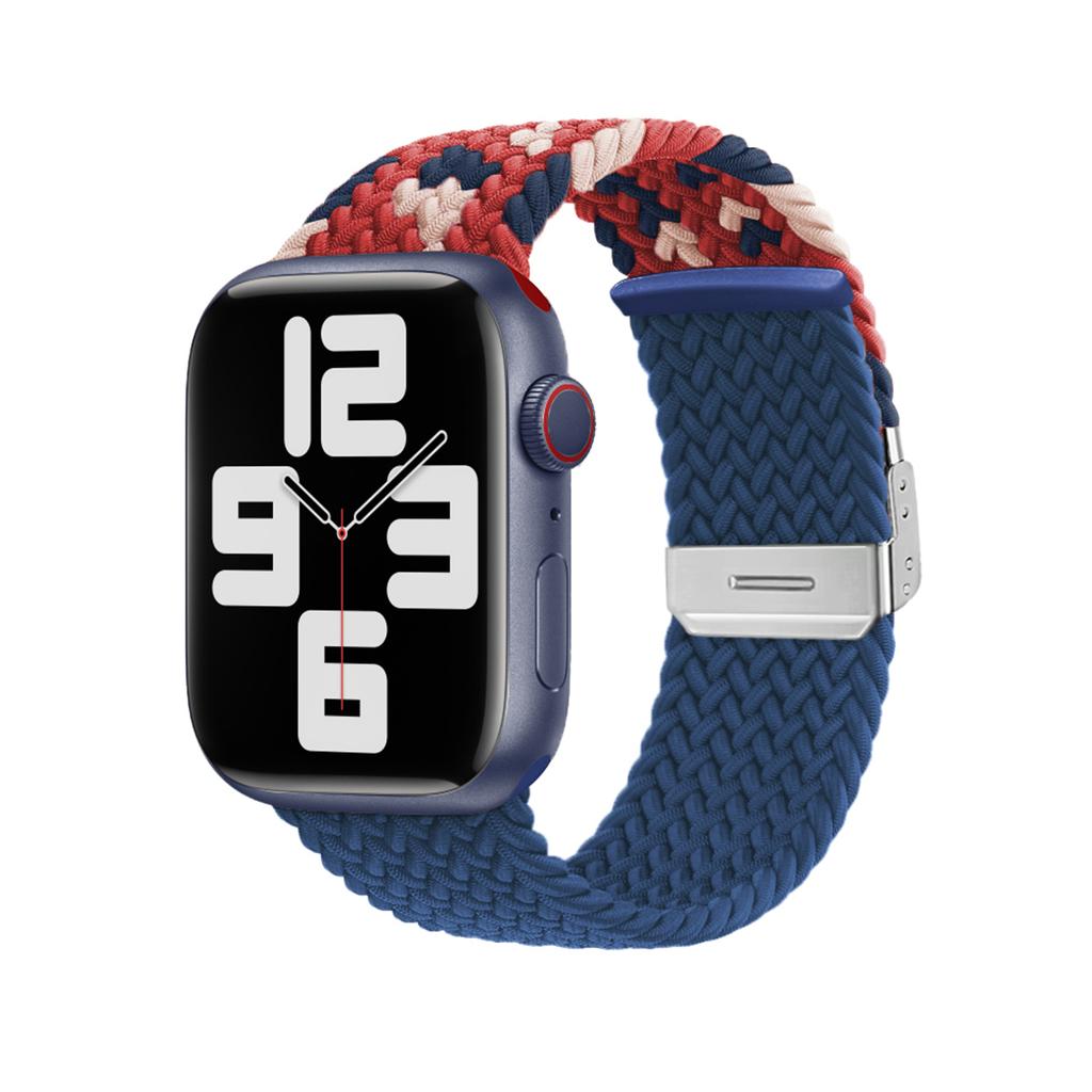 1 шт. плетеный нейлоновый соло-петля, регулируемый для Apple Watch Ultra Band 49, 45, 44, 41, 40, 38 мм, эластичный браслет для iWatch Series 9, 8 Se, 7, 6, 5, 4, 3, 2, 1, ремешок
