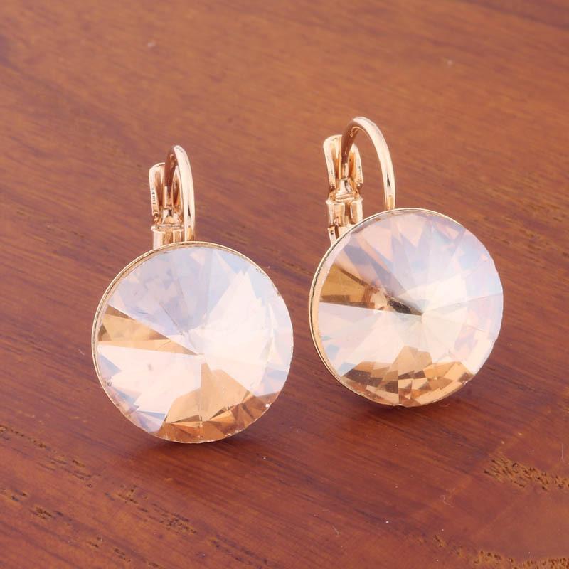 14 мм круглые цветные серьги