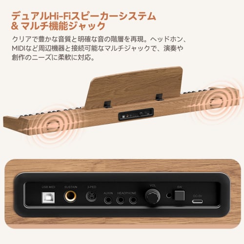 88-Key Digital Piano with Grand Piano Touch (Counterweight Keys) | High-Precision Sensor for Touch Pressure | 20W Speaker | Compact Design | Triple Pe