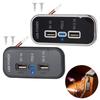12/24V Dual USB Charger Outlet Car Charge Adapter Quick Charge Panel Wall Mount 3 Port USB Charger Socket For Camper Caravan Boat Bus Truck