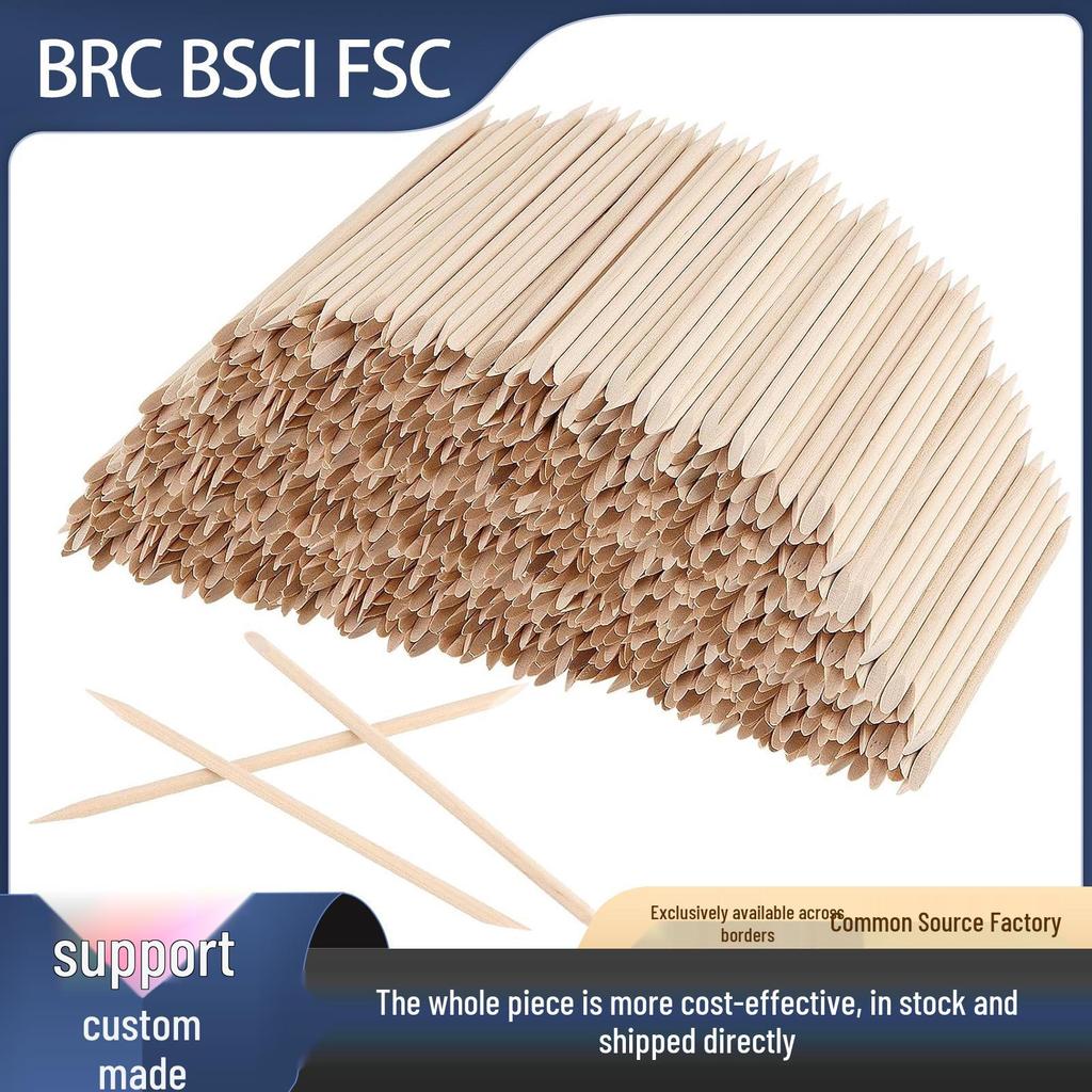 Двусторонние палочки из апельсинового дерева для отодвигания кутикулы 11,4 см, 100 шт./пакет - Инструмент для доттинга ногтей