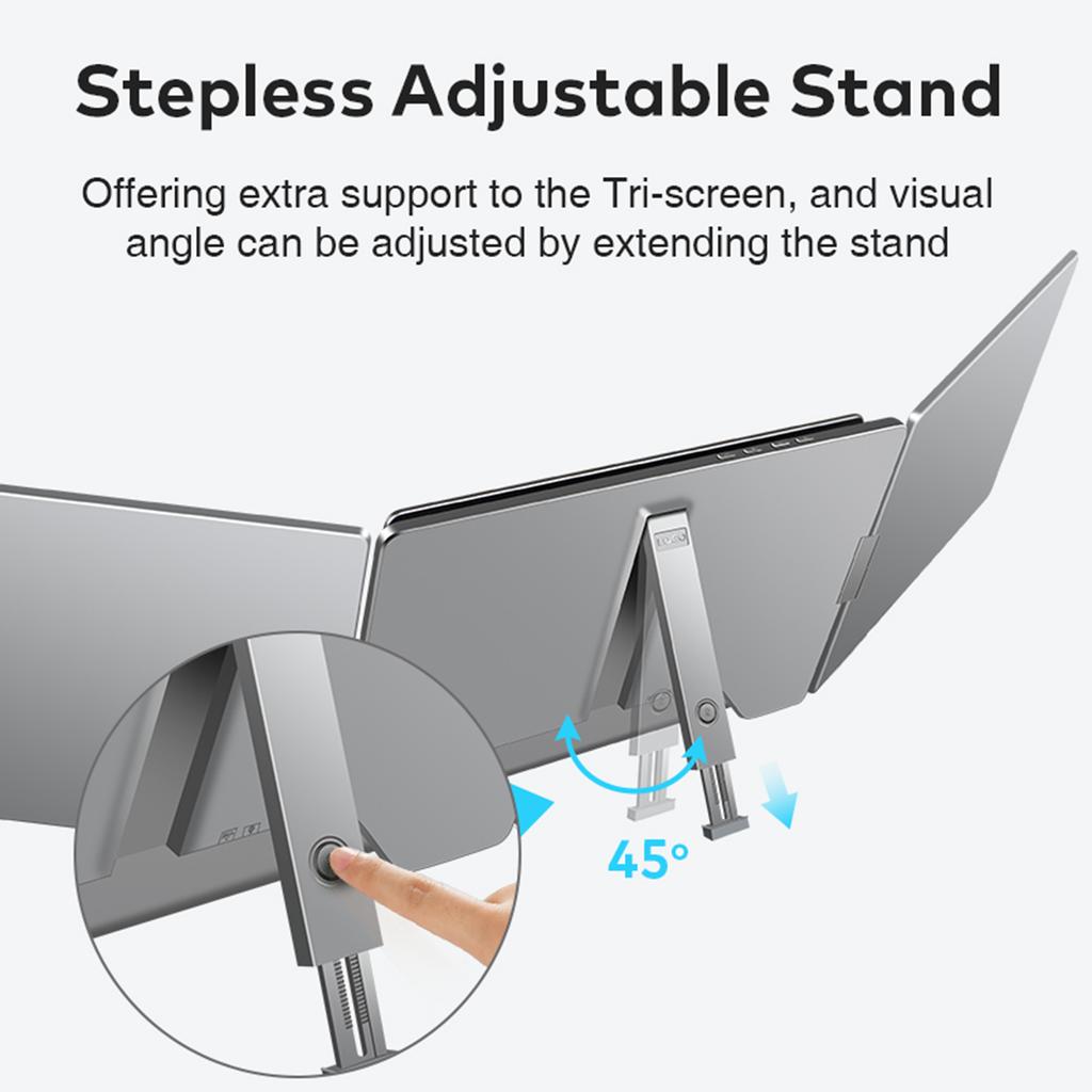 16"" Расширитель экрана для ноутбука 16:10 FHD портативный тройной монитор для 1218,5" ноутбука складной монитор