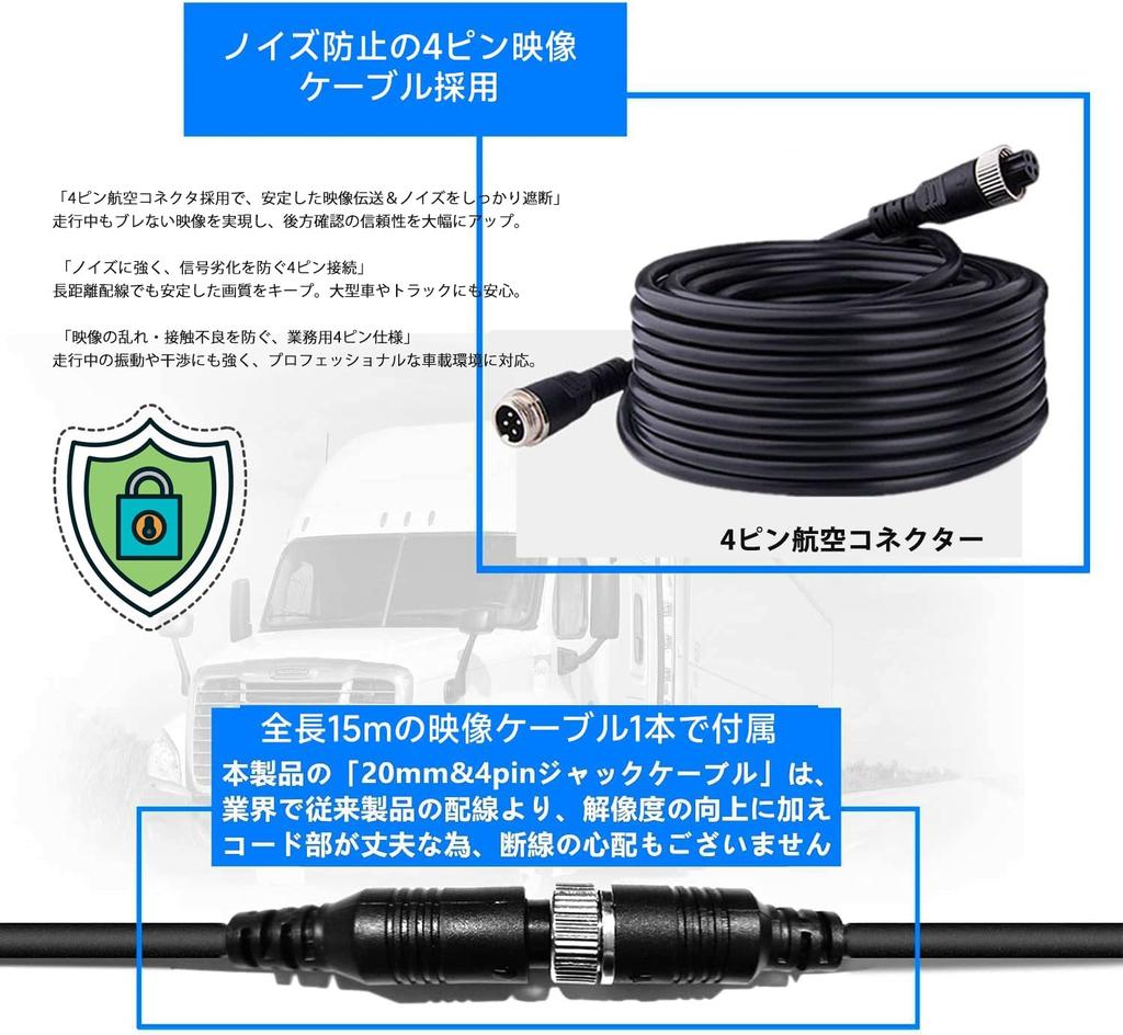 SEMHALF AHD Backup Camera Monitor Dual IPS LCD Ultra Night IP69 Dustproof and Guide Line Switchable Normal and Mirrored Compatible with 12V To Wide