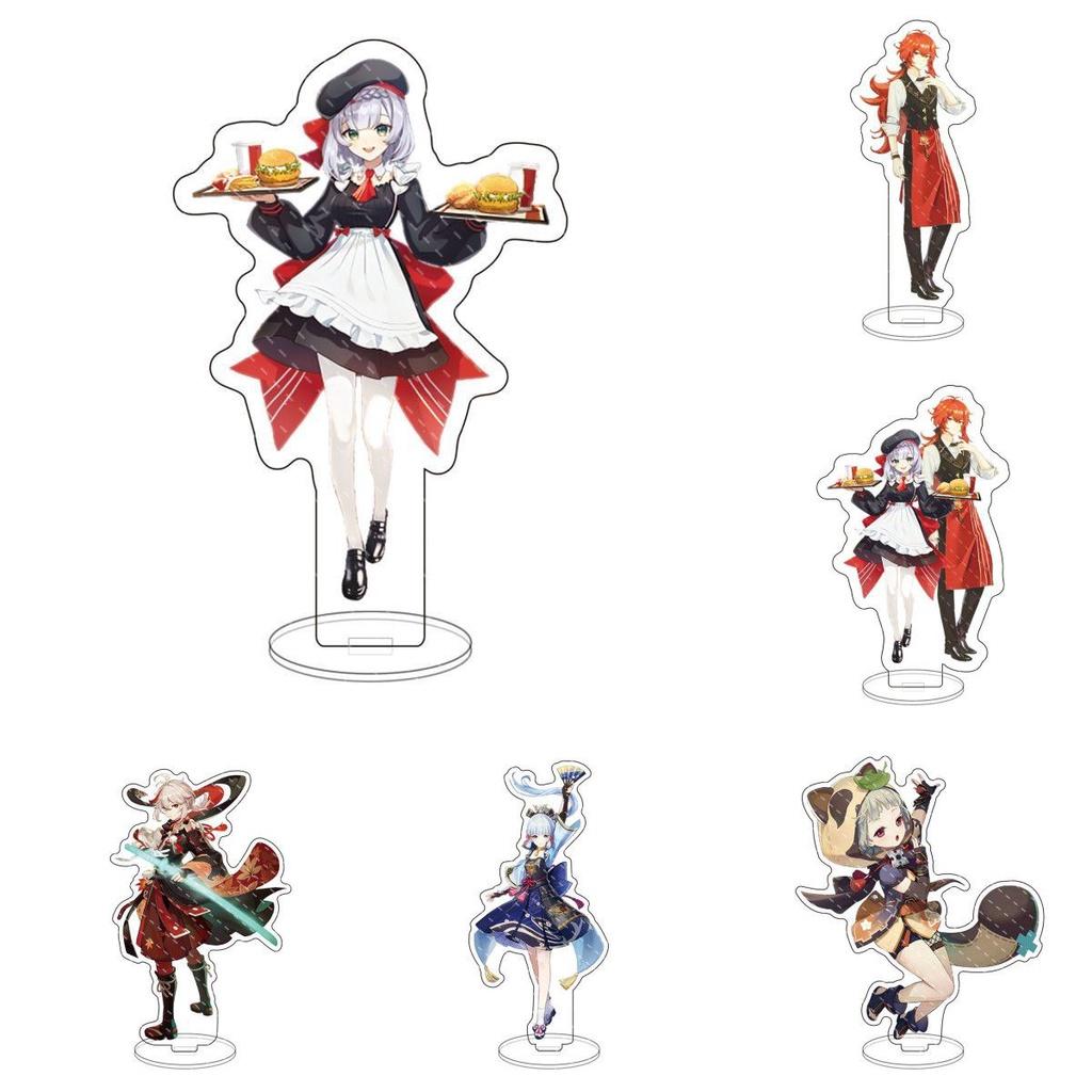 Акриловая подставка Genshin Impact, настольный декор с Кадзухой, Венти, Кли, Ху Тао, Гань Юй, Паймон для фанатов аниме