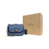 New COACH Pillow Denim With Smooth Leather Crossbody Bag, Shoulder Bag Medium Size Women's Marine Blue CA581-B4UDF