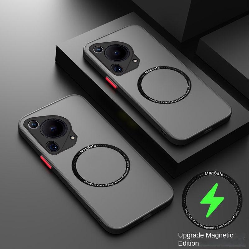 Матовое металлическое кольцо для MagSafe, магнитный чехол для беспроводной зарядки для Huawei Pura 70 ultra 70 Pro Plus, защитный противоударный чехол