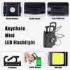 2/1PCs High Power Led Flashlight USB Rechargeable Lamp Strong Magnetic COB Work Light Portable Keychain Light For Outdoor Camping