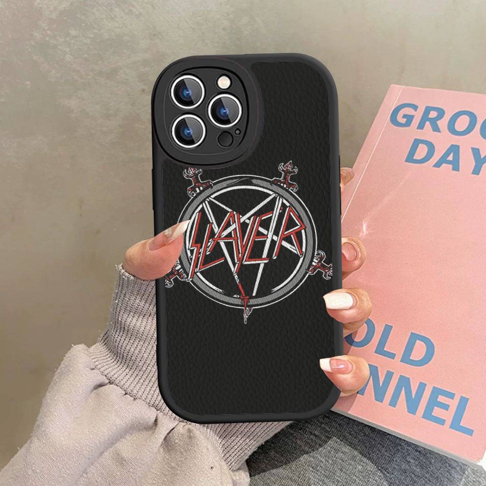 1 шт. Чехол для телефона Heavy Metal S-slayer Hard Leather для IPhone 16 15 14 13 12 Mini 11 14 Pro Max Xs X Xr 7 8 Plus Fundas