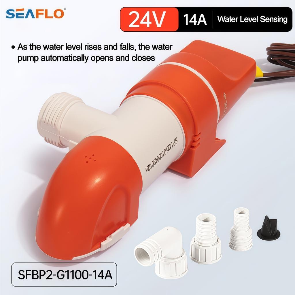 Seaflo Boat Water Pump Yacht Narrow Horizontal Automatic Bilge Pump Suction Pump Induction Drainage DC 12V24V