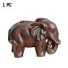 1/2 PCS Carved Home Decor Fairy Garden Animal Figurines Miniature Craft Elephant Statue Natural Wood