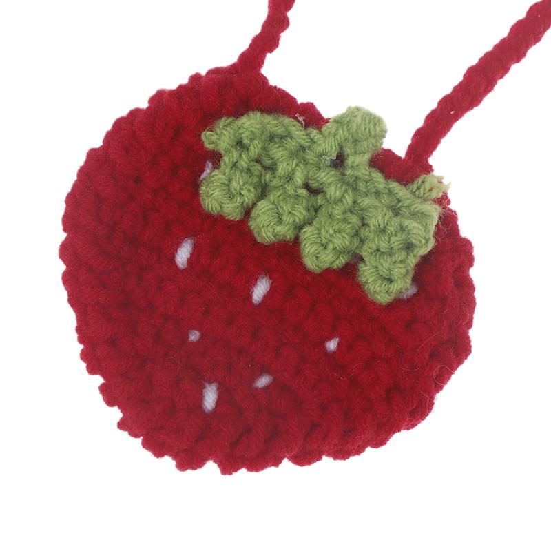 Orange Coin Purse Crochet Drawstring Bag Cute Drawstring Strawberry Shaped Crochet Purse Crochet Lemon Bag Coin Chargers