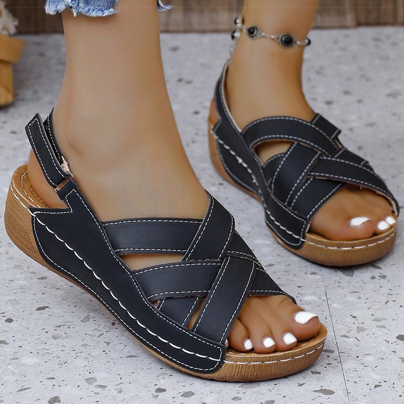 Женские босоножки Классические босоножки на танкетке Летняя обувь Женские босоножки на каблуках Низкая платформа Sandalias De Mujer Летняя обувь на каблуке