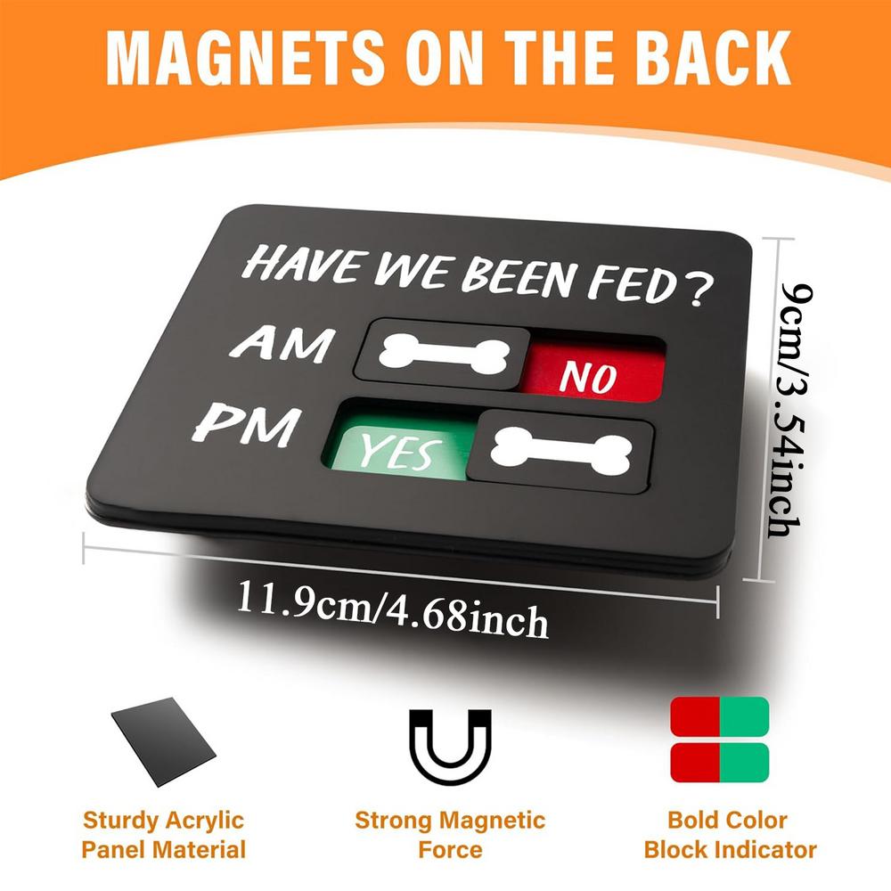 Pet Feeding Reminder Prevent Overfeeding AM/PM Chart Magnets Dog Feeding Reminder Sign for Food Home Apartment Kitchen Door