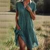Summer Polka Dot V-Neck Short-Sleeve Dress for Women
