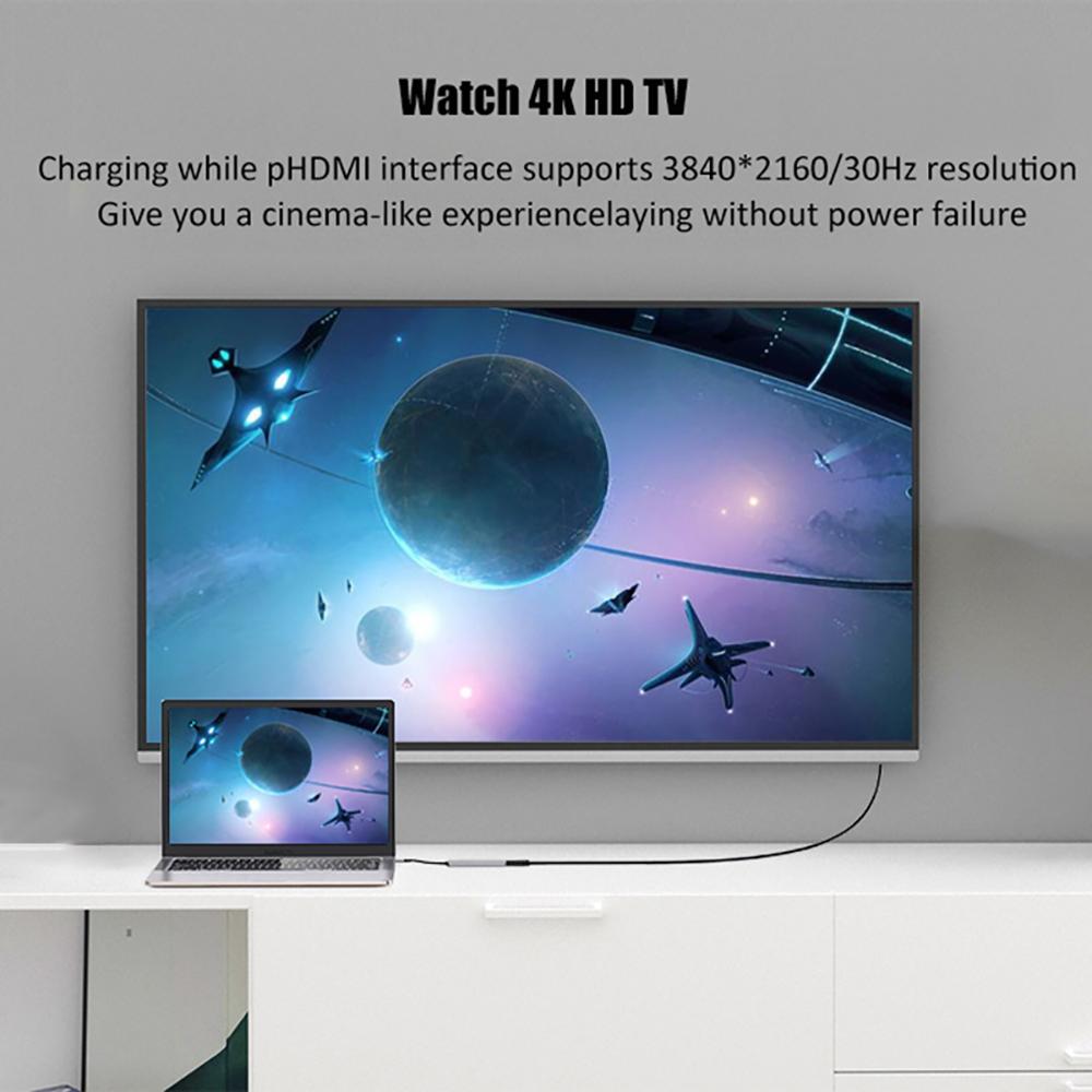 6 в 1 USB C концентратор тип C адаптер для 4K HDMI SD TF карта PD быстрая зарядка разветвитель тип C док-станция для ПК ноутбука