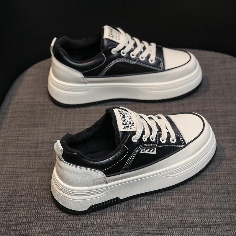 Белые туфли на платформе, женская обувь, кожаные туфли для скейтбординга, весенняя новинка, универсальная повседневная обувь, женская спортивная обувь