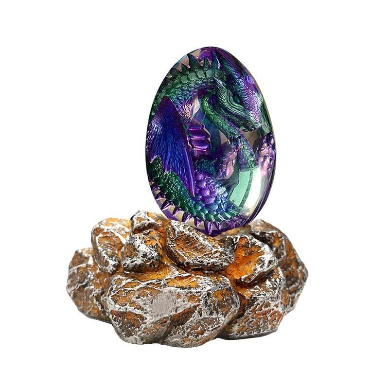 Crystal Transparent Resin Statue Dragon Egg  Dinosaur Egg Souvenir Resin Craft Luminous Handmade Dragon Eggs Home Decor Gift