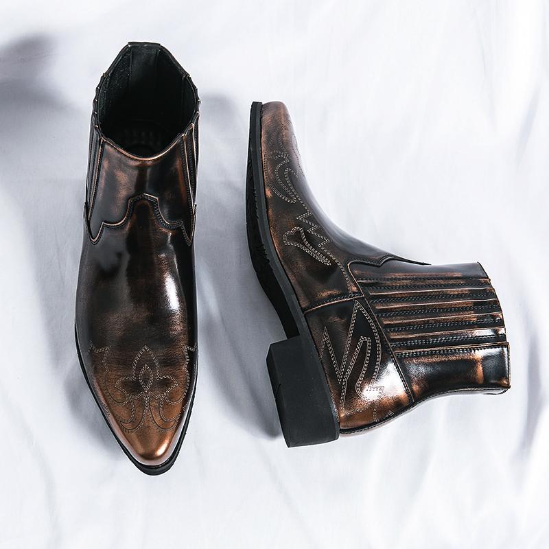 Модная кожаная обувь для мужчин Натуральная кожа Ботинки больших размеров Высококачественные дизайнерские формальные ботинки Повседневные ботинки Модный бизнес