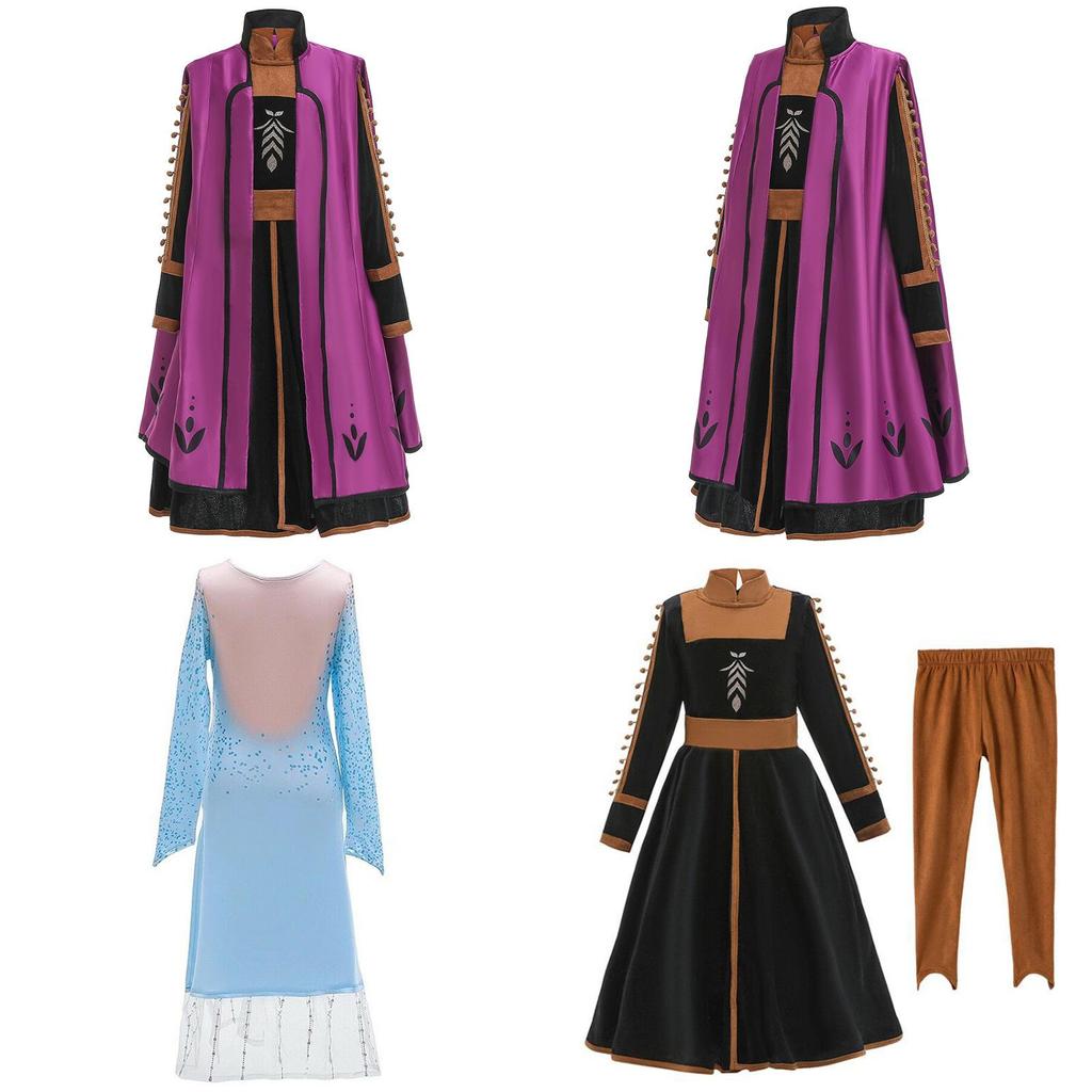 Холодное сердце 2 Эльза Снежная королева Анна Детский костюм для косплея Элегантное платье принцессы для девочек