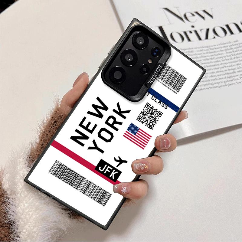 Защитный чехол для телефона с дизайном авиабилета, ударопрочный, для Samsung Galaxy S26 Edge S25 Ultra S24 FE S23 Plus S21, противоударный Fundas