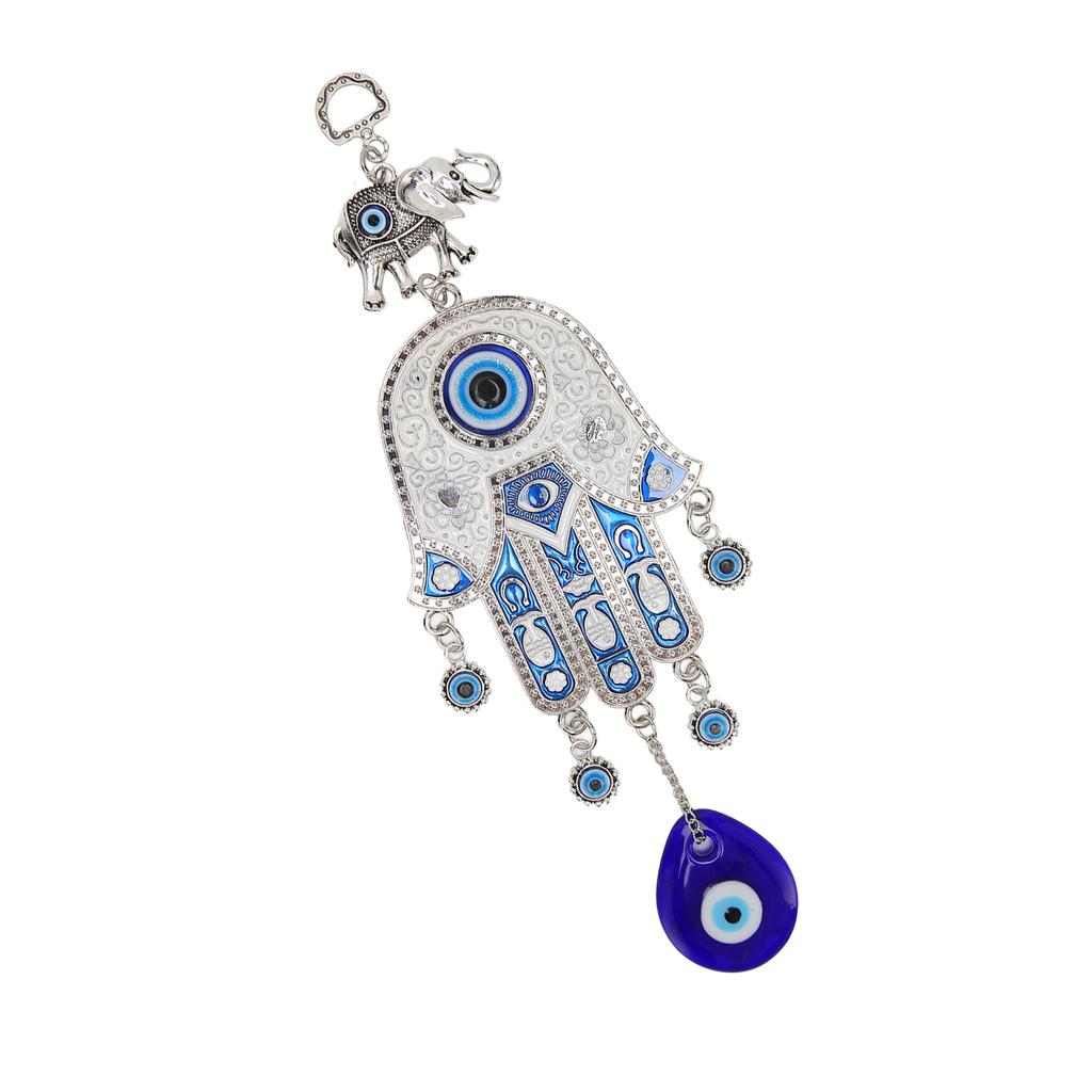Blue Eye Car Hanging Ornament Attractive Protection Hand Amulet Car Mirror Decor Hanging for Wall