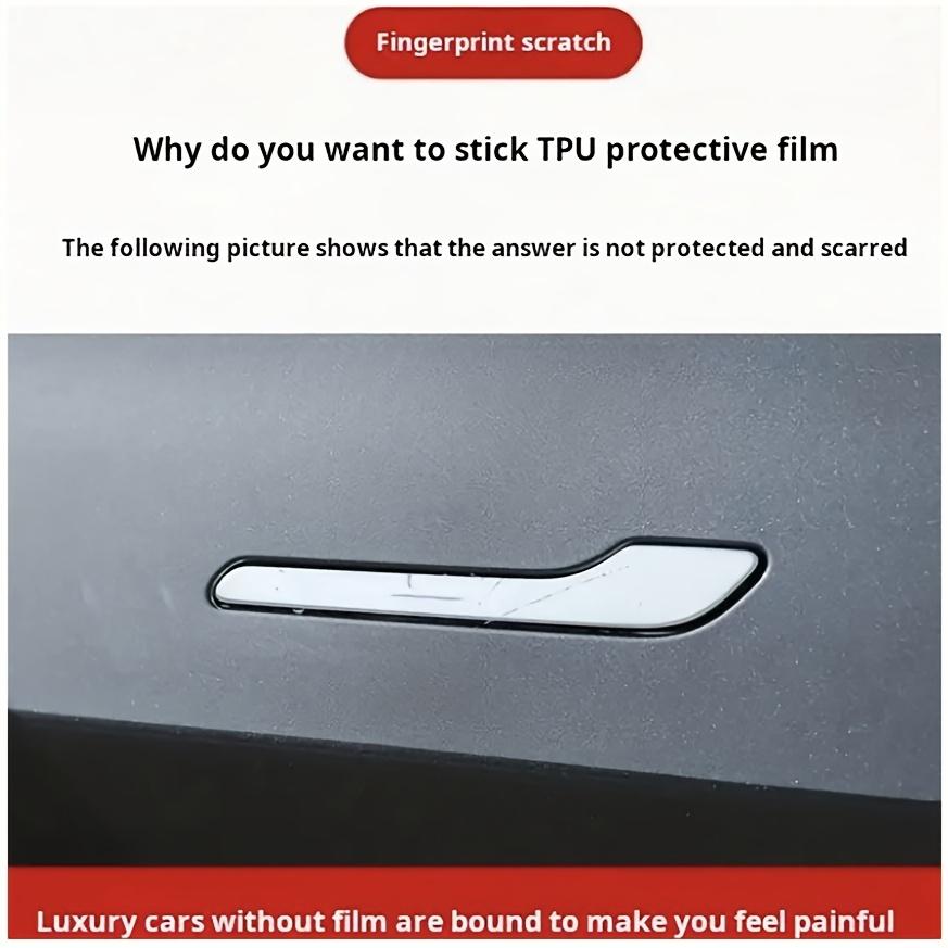 4 шт. защитных пленок премиум-класса для дверных ручек Tesla Model 3/Y. Легко устанавливаются, аксессуар для улучшения внешнего вида правой стороны автомобиля, надежная защита лакокрасочного покрытия.