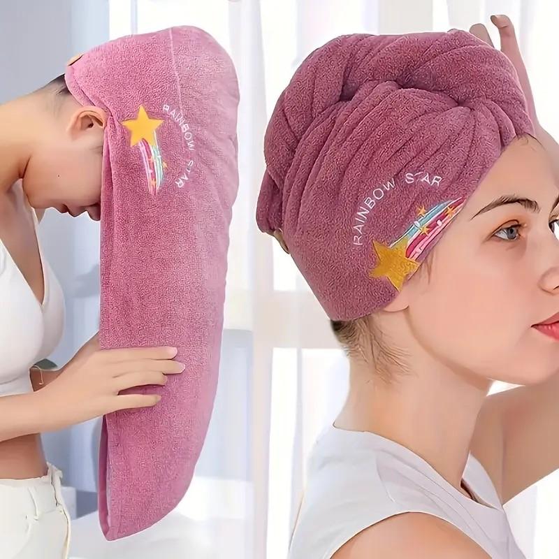 Microfiber Hair Drying Towel Shower Cap Bath Hats For Bathroom Women Dry Hair Cap Quick Drying Soft Towel For Lady Turban Head
