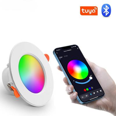Tuya Smart LED Lamp With Bluetooth Downlight Round Spot Light 10W RGB Color Changeing встраиваемые светодиодные точечные светильники для потолка