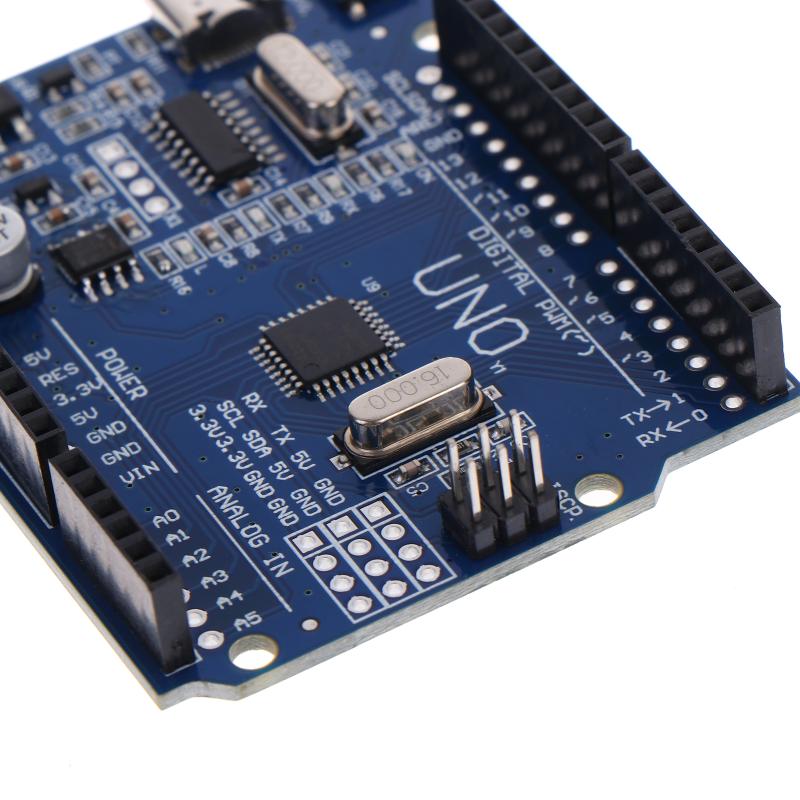 Для платы разработки R3 Mega328P Uno R3 + USB-кабель Чип Atmega328P-Au Тип Ft232 Ch340 Последовательный порт Type-C Драйвер