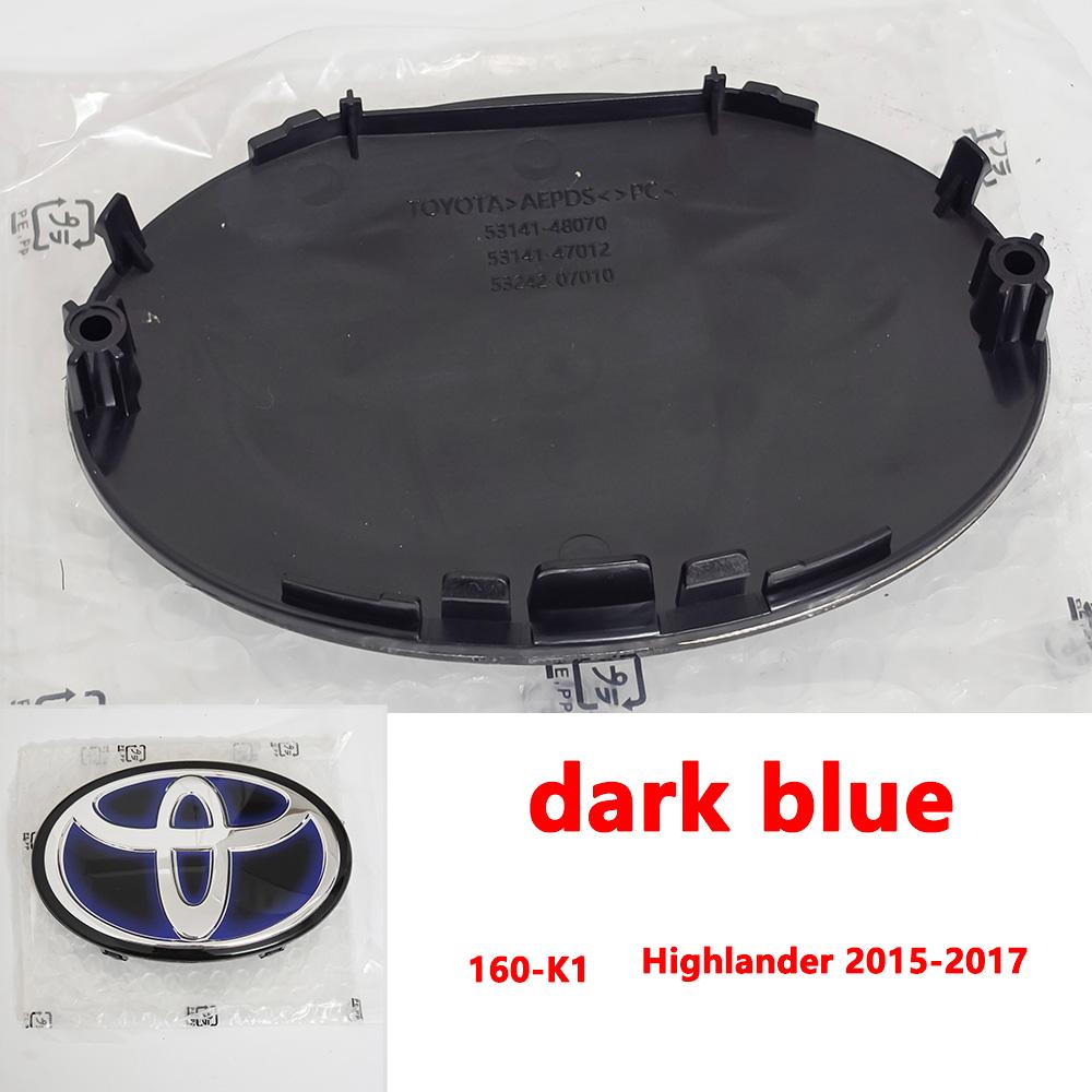 VJN4  For Toyota RAV4 Corolla Camry Land Cruiser Sienna C-HR AVALON Front Grille Hood Badge Replacement Dark Blue Hybrid Logo
