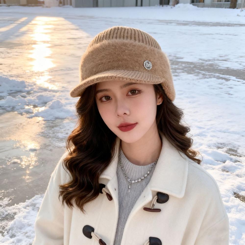 Warm Knitted Hat Thickened Ponytail Hat Fashion Winter Hat  for Women