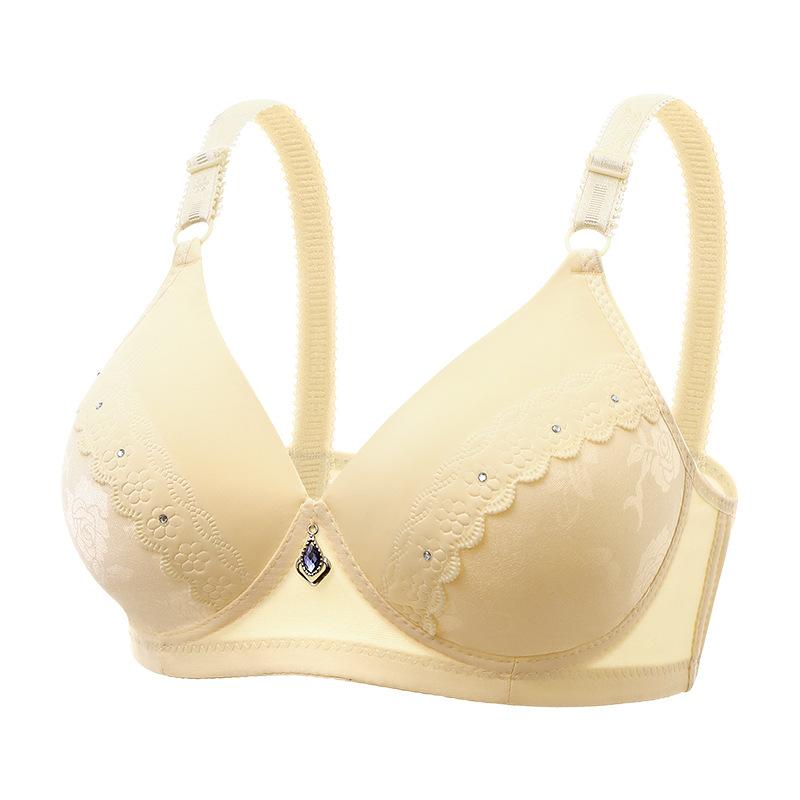 Lace Large Comfortable Women Size Jacquard Bra Nonsteel Rings Thin Breathable Underwear