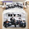 Bts Global Music Sensation Three-piece set (1 * duvet cover + 2 * pillowcase, without core) 2D Flat Christmas birthday gift Duvet cover and pillowcase