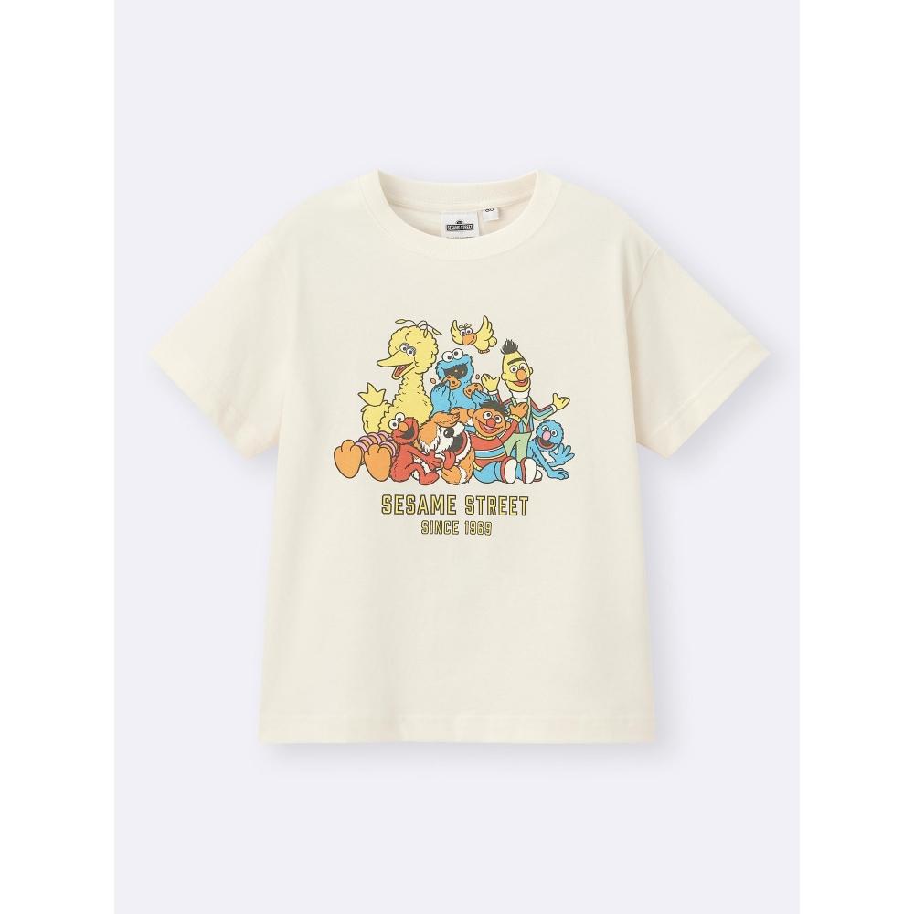 GU by Uniqlo Детская футболка-поло унисекс с рисунком Sesame sT