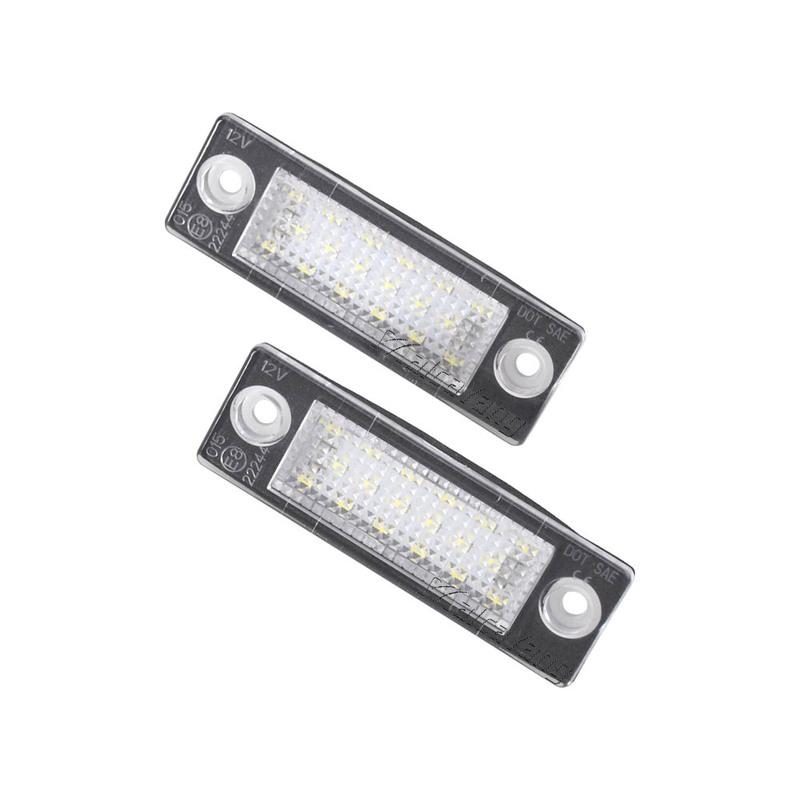 2PCS LED Car License Plate Light For VW Caddy MK3 Jetta Golf Plus Syncro MK5 Passat B5.5 Touran MK1 Transporter T5 T6 Skoda