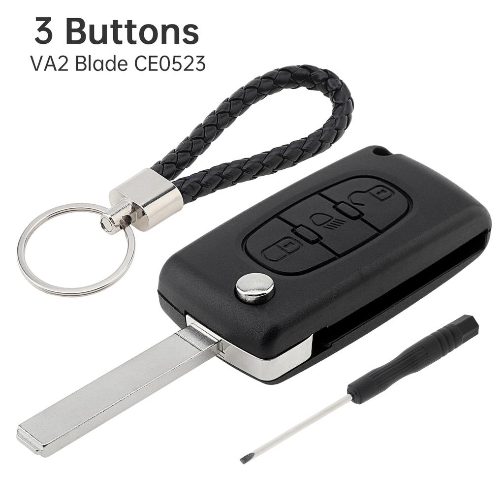 Прочный сменный корпус брелока с 3 кнопками для 207-407 Citroen C1-C4 с инструментами, брелок, отвертка