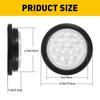 2x White 4" Inch Round LED Truck Trailer Reverse Backup Tail Stop Turn Light 12V