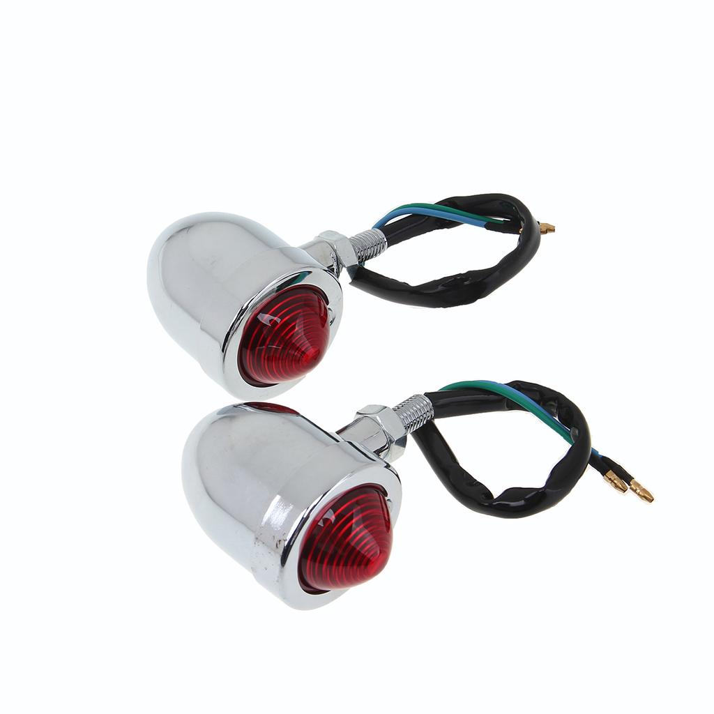 Motorcycle Turn Signals Indicator Lights Amber Blinker 12V Signal Lamp Silver Universal Fit for Most Motorcycles