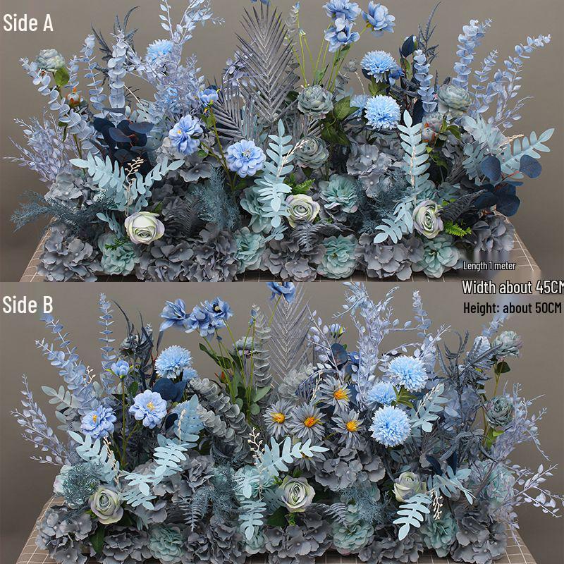 Свадебная композиция из эвкалиптового шелка: Декор прохода и сцены в горшках