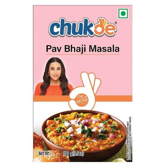 Chukde - Pav Bhaji Masala 100 Gm, Sambhar Masala 100 Gm & Sabji Masala 100 Gm - Blended Powdered Spices for Mouthwatering Meals - Combo Pack