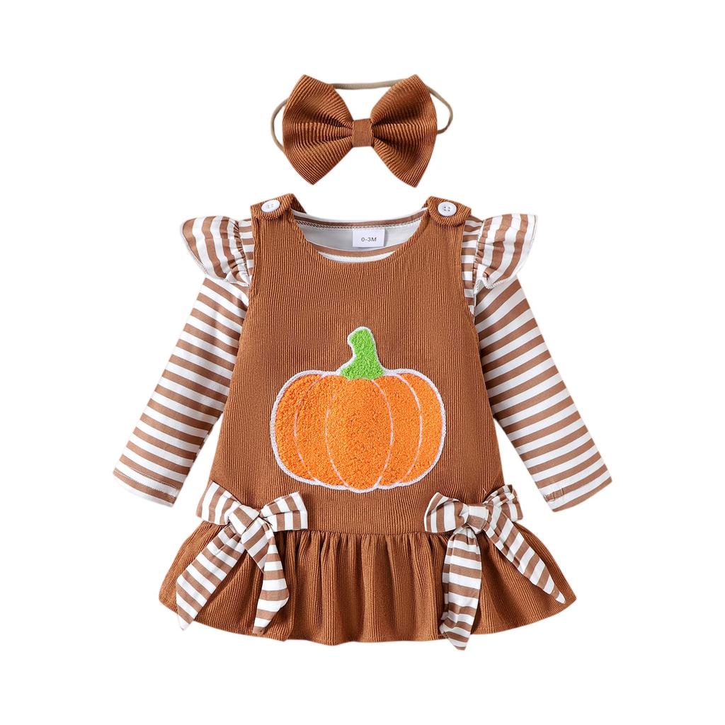 Комплект ромпера с длинным рукавом и юбки для младенцев и малышей